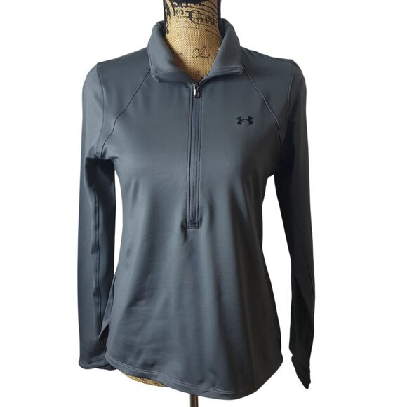 Under Armour Womens Pullover M Gray Tech Half-Zip Long Sleeve Runners Sporty - Picture 2 of 8